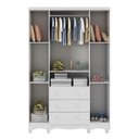 Ver imagem 3 de Guarda Roupas Infantil 4 Portas com Janela e 3 Gavetas 100% MDF Lana Espresso Móveis Branco/Brilho