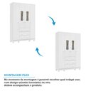 Ver imagem 6 de Guarda roupas Infantil 4 Portas com Janela e 3 Gavetas 100% MDF Lana Espresso Móveis