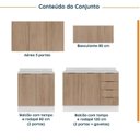 Ver imagem 3 de Cozinha Planejada 4 Peças com Tampo 2 Aéreos e 2 Balcões Ipanema CabeCasa MadeiraOriginals Marrom/Acá