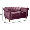 Ver imagem 4 de Namoradeira Decorativa Chesterfield Sofá Realeza Vintage - Veludo Roxo