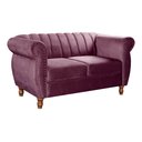 Ver imagem 2 de Namoradeira Decorativa Chesterfield Sofá Realeza Vintage - Veludo Roxo