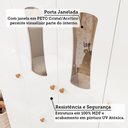 Ver mais imagens de Guarda Roupas Infantil 4 Portas com Janela e 3 Gavetas 100% MDF Lana Espresso Móveis Branco/Brilho/Amêndoa