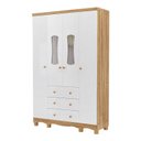 Ver imagem 2 de Guarda-Roupas Bebê 4 Portas com Janela e 3 Gavetas 100% MDF Lana Espresso Móveis Branco/Brilho