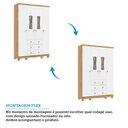 Ver imagem 6 de Guarda roupas Infantil 4 Portas com Janela e 3 Gavetas 100% MDF Lana Espresso Móveis