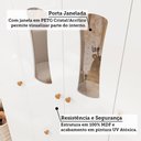 Ver mais imagens de Guarda roupas Infantil 4 Portas com Janela e 3 Gavetas 100% MDF Lana Espresso Móveis
