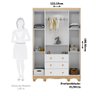 Guarda roupas Infantil 4 Portas com Janela e 3 Gavetas 100% MDF Lana Espresso Móveis - 4