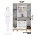 Ver imagem 4 de Guarda roupas Infantil 4 Portas com Janela e 3 Gavetas 100% MDF Lana Espresso Móveis