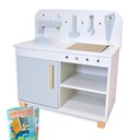 Ver imagem 2 de Bancada de Ferramentas Oficina Infantil Kit Livro Educativo em Madeira - Cinza