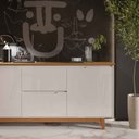 Ver imagem 6 de Aparador Buffet Sala Flow 2 Portas 2 Gavetas com Pés de Madeira - Rede Móveis