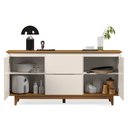 Ver imagem 3 de Aparador Buffet Sala Flow 2 Portas 2 Gavetas com Pés de Madeira - Rede Móveis