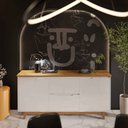 Ver imagem 4 de Aparador Buffet Sala Flow 2 Portas 2 Gavetas com Pés de Madeira - Rede Móveis