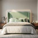 Ver imagem 1 de Cabeceira Cama Box Solteiro 90cm Aurora Estofada Boucle com Sapatas Plásticas Linha Premium