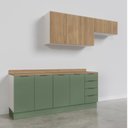 Ver imagem 6 de Cozinha Modulada 4 Peças com Tampo 2 Aéreos e 2 Balcões Ipanema CabeCasa MadeiraOriginals