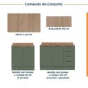 Ver imagem 4 de Cozinha Modulada 4 Peças com Tampo 2 Aéreos e 2 Balcões Ipanema CabeCasa MadeiraOriginals Verde/Amad