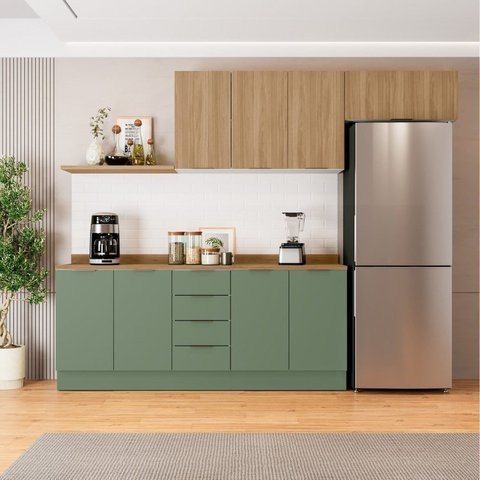 Cozinha Modulada 4 Peças com Tampo 2 Aéreos e 2 Balcões Ipanema CabeCasa MadeiraOriginals