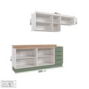 Ver imagem 5 de Cozinha Modulada 4 Peças com Tampo 2 Aéreos e 2 Balcões Ipanema CabeCasa MadeiraOriginals Verde/Amad