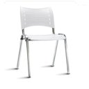Ver imagem 1 de Cadeira Secretaria Fixa Iso Plástica Cromada - Branco