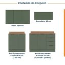 Ver imagem 4 de Cozinha Modulada 4 Peças com Tampo 2 Aéreos e 2 Balcões Ipanema CabeCasa MadeiraOriginals Verde