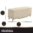 Ver imagem 4 de Calçadeira Baú King Size Estofada Maitê Veludo Bege