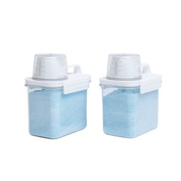 Kit com 2 Porta Sabão em Pó 1,1l com Copo Dosador e Travas - Oikos - 1