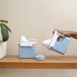 Kit com 2 Porta Sabão em Pó 1,1l com Copo Dosador e Travas - Oikos - 6
