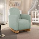Ver imagem 2 de Poltrona de Amamentação com Balanço Orgânica Saori W01 Linho Verde Menta - Lyam Decor