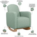 Ver imagem 4 de Poltrona de Amamentação com Balanço Orgânica Saori W01 Linho Verde Menta - Lyam Decor