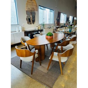 Sala de Jantar Tampo Orgânico com 8 Cadeiras 2,20x1,10m - Florença - Art Salas