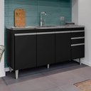 Ver imagem 1 de Balcão de Cozinha para Pia Dodoma Mdp/bp Preto G96 - Gran Belo
