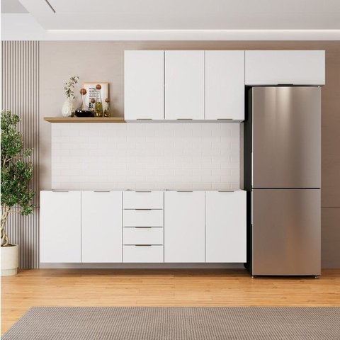 Cozinha Modulada 4 Peças sem Tampo 2 Aéreos e 2 Balcões 2 Portas Ipanema CabeCasa MadeiraOriginals B
