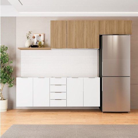 Cozinha Modulada 4 Peças sem Tampo 2 Aéreos e 2 Balcões 2 Portas Ipanema CabeCasa MadeiraOriginals B