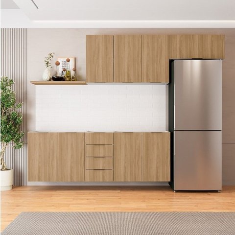 Cozinha Modulada 4 Peças sem Tampo 2 Aéreos e 2 Balcões 2 Portas Ipanema CabeCasa MadeiraOriginals m