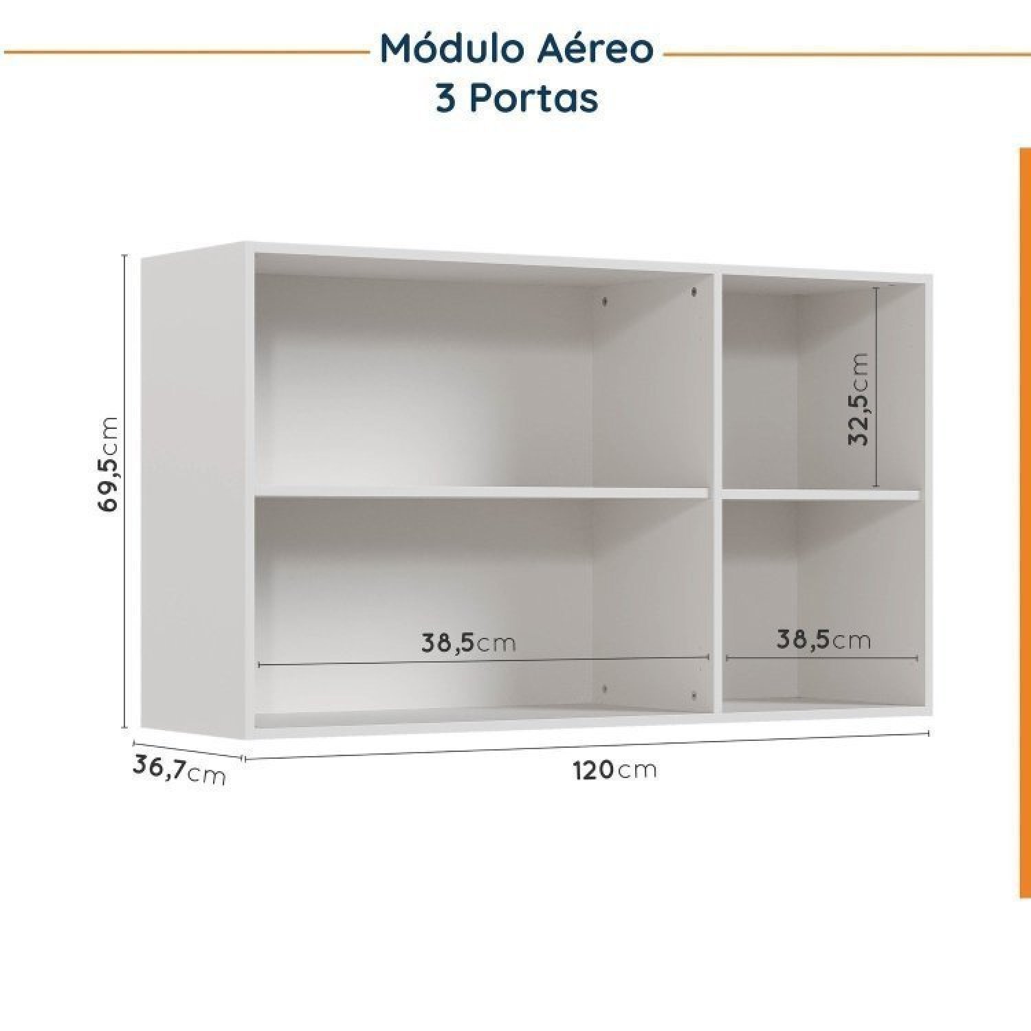 Cozinha Modulada 4 Peças sem Tampo 2 Aéreos e 2 Balcões 2 Portas Ipanema Cabecasa Madeiramadeira - 11