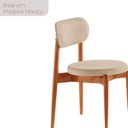 Ver imagem 6 de Conjunto Sala de Jantar Mesa Tampo 120cm Redondo Laminado e 4 Cadeiras Hope Soft Marrom/Off White/Im