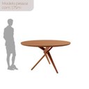 Ver imagem 5 de Conjunto Sala de Jantar Mesa Tampo 120cm Redondo Laminado e 4 Cadeiras Hope Soft Marrom/Off White/Im
