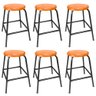 Kit 6 Bancos Banqueta Bar Empilhavel de Metal 55cm de para Cozinha Assento Plástico Laranja - 1