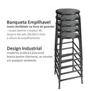 Ver imagem 5 de Kit 6 Bancos Banqueta Bar Empilhavel de Metal 55cm de para Cozinha Assento Plástico Laranja