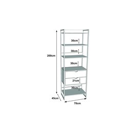 Modulo Closet Industrial com Gaveta Ferro Dourado Branco - 3