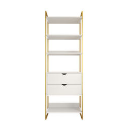 Modulo Closet Industrial com Gaveta Ferro Dourado Branco - 2