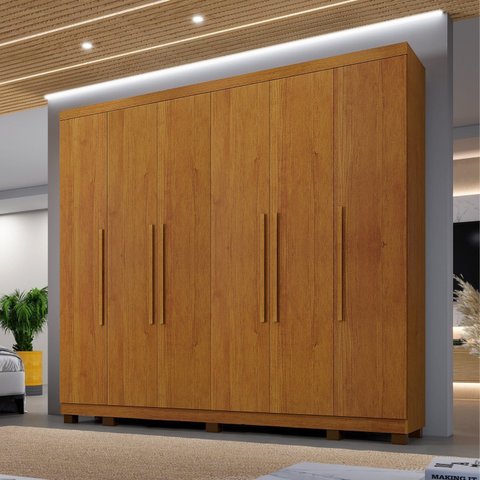 Guarda-Roupa Casal Atlanta 6 Portas 6 Gavetas Marrom/Cinamomo