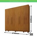Ver imagem 4 de Guarda-Roupa Casal Atlanta 6 Portas 6 Gavetas Marrom/Cinamomo