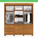 Ver imagem 2 de Guarda-Roupa Londres com Espelho e 9 Gavetas Marrom/Cinamomo/Off - White