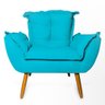 Poltrona Decorativa Opala Suede Azul Tiffany Rocha Móveis - 3