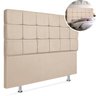 Cabeceira Estofada Cama Box Casal 140cm Julia Suede Bege - 1