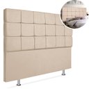 Ver imagem 1 de Cabeceira Estofada Cama Box Casal 140cm Julia Suede Bege
