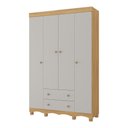 Ver imagem 2 de Guarda-roupa Infantil 122cm 4 Portas e 2 Gavetas Dengo Multimóveis Mp4438 Madeirado/off White