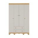 Ver imagem 7 de Guarda-roupa Infantil 122cm 4 Portas e 2 Gavetas Dengo Multimóveis Mp4438 Madeirado/off White