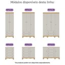 Ver imagem 6 de Guarda-roupa Infantil 122cm 4 Portas e 2 Gavetas Dengo Multimóveis Mp4438 Madeirado/off White