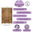 Ver imagem 3 de Guarda-roupa Infantil 122cm 4 Portas e 2 Gavetas Dengo Multimóveis Mp4438 Madeirado/off White