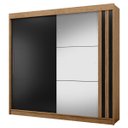 Ver imagem 7 de Roupeiro Seul 2 Portas Deslizantes Espelhado 100% Mdf - Freijó/nero